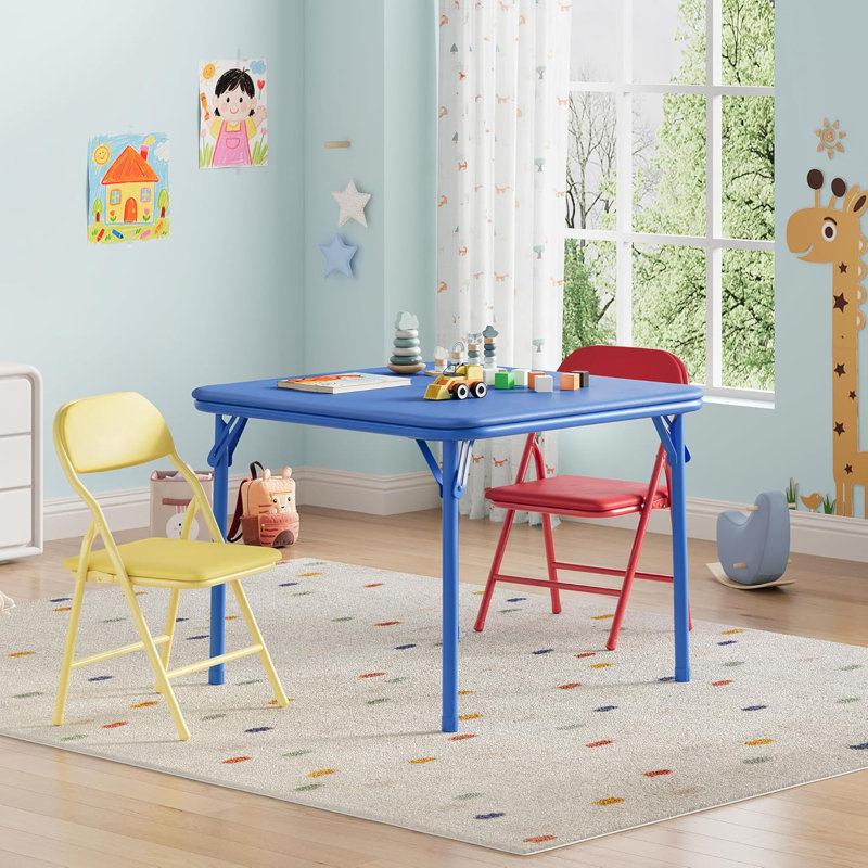 Ensemble 3 pièces de table pliante et chaises, table d'activité et chaises pour salle à manger, garderie, salles de classe