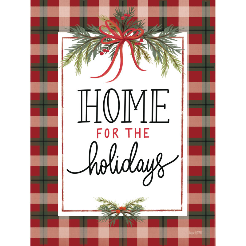 Plaid Home for the Holiday par House Fenway, Imprimé papier doré avec passe-partout, H 16 po x l 12 po