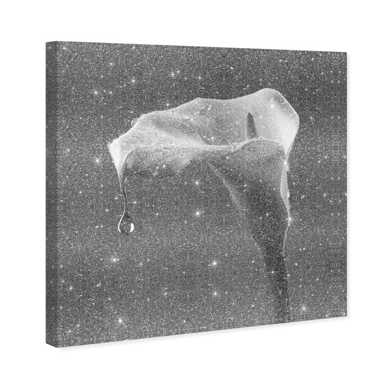 Midnight Rain Floral & Botanical Canvas Print by Oliver Gal, Black Frame, 12 x 12, 12"H x 12"W, Gallery Wrapped