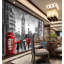 Monochrome Cityscape Charcoal City Landscape Textile Wallpaper-1364662950