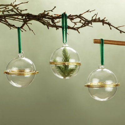 Clear Hinged Glass Tree Ornament – Fillable Christmas Hanging Decoration