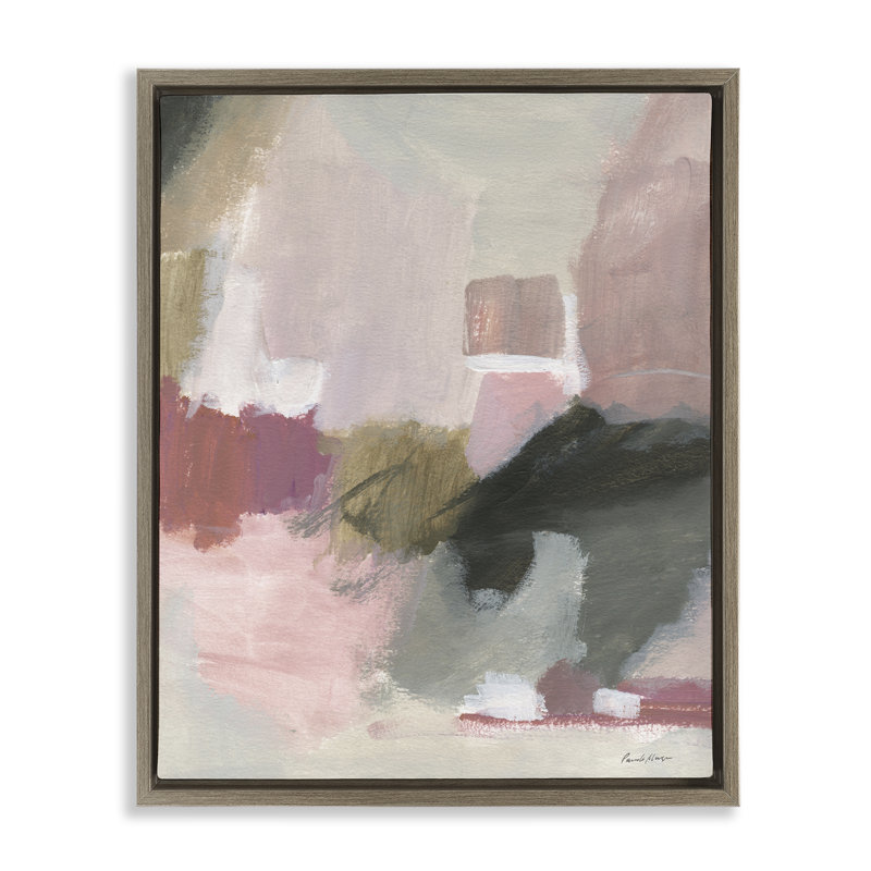 «Blush Tones Abstraction», art par Pamela Munger, Cadre flottant orme Montalcino, H 21 po x l 17 po