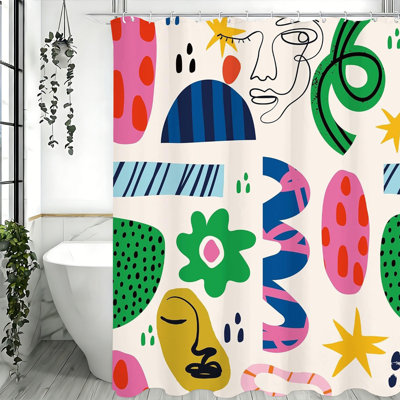 Shower Curtain with Hooks Included