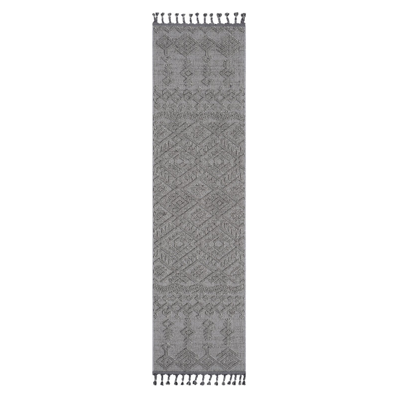 Tapis d'intérieur / extérieur 2X8 blanc / blanc / traditionnel LOOM & LUXE Collection, Tapis de couloir 2 pi 2 po x 8 pi