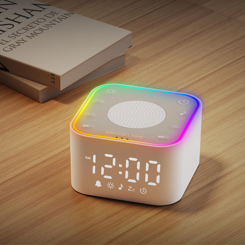 Machine à bruit blanc: sonorisation de sommeil sans boucle pour les adultes - antibruit pour la chambre à coucher, veilleuse et minuterie réglables, réveil intégré