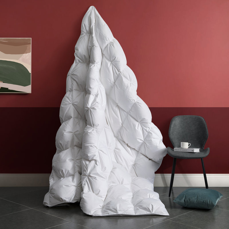 Twin White Goose Down Comforter with Cotton Cover