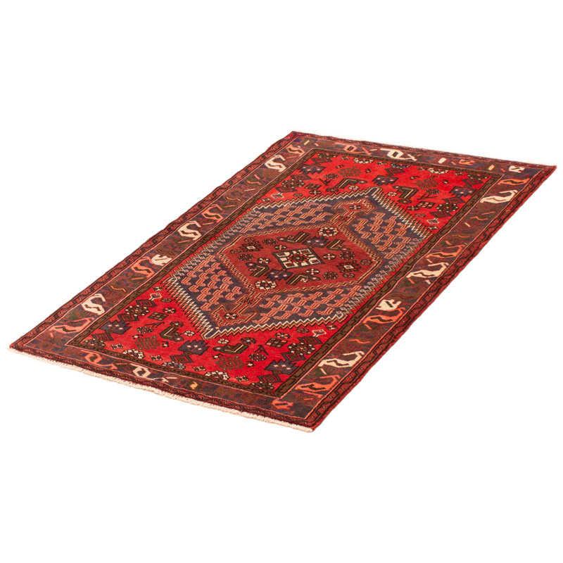 Tapis rouge unique noué à la main 4 pi 0 po x 5 pi 11 po Andelz