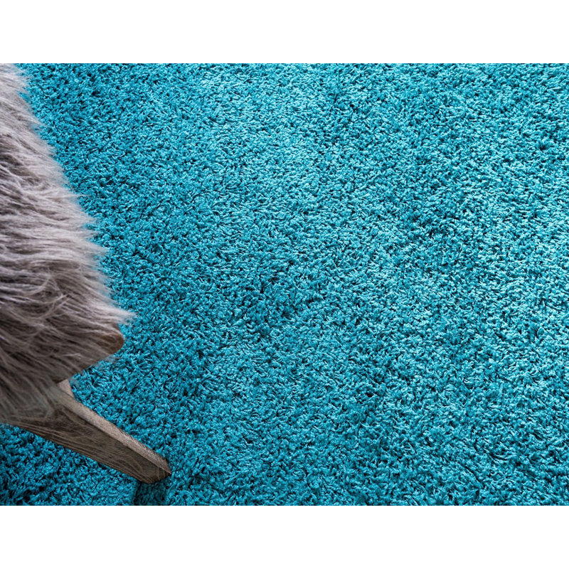 Tapis bleu sarcelle Sybil, Tapis de couloir 2 pi 6 po x 13 pi