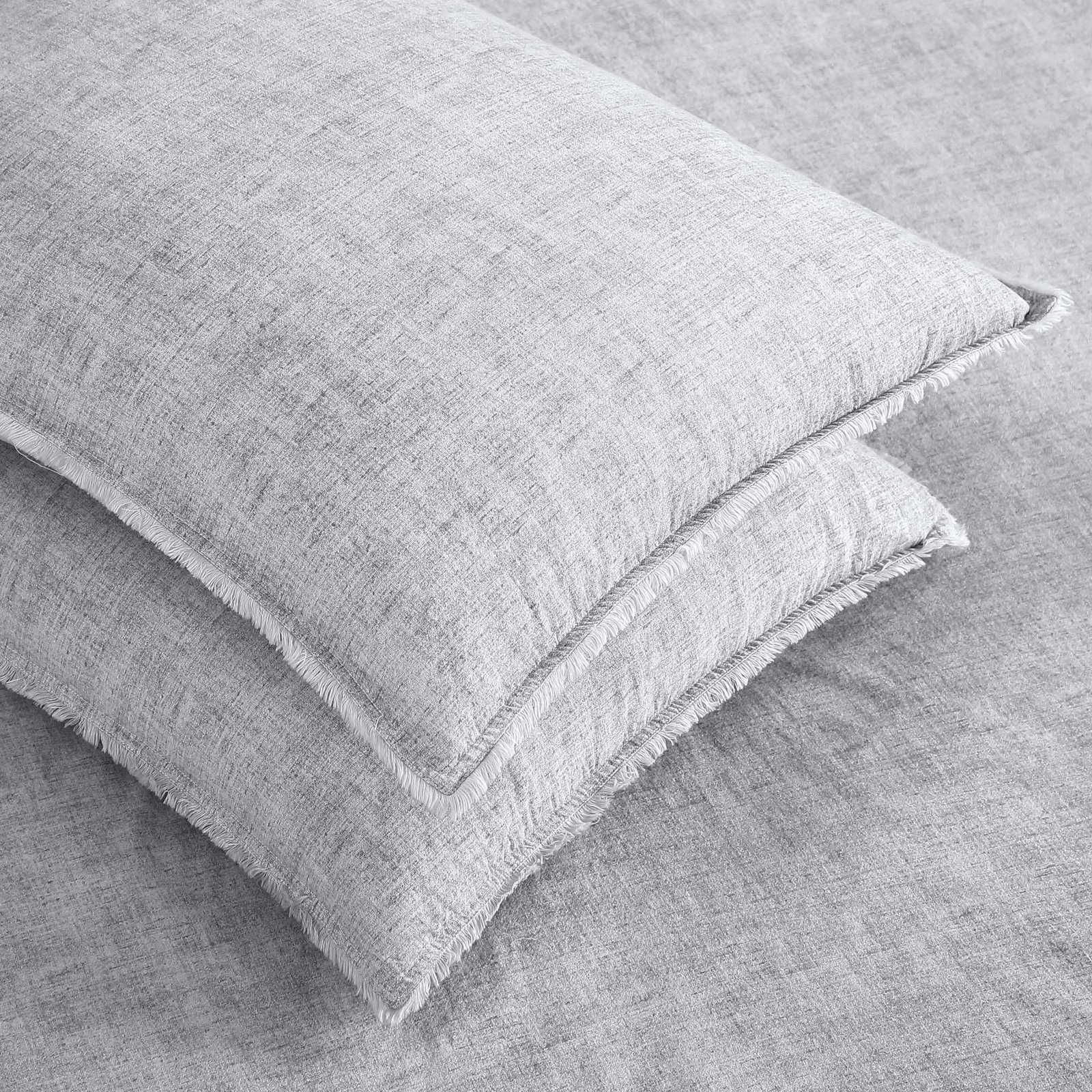 Emington Cotton Comforter Set, Twin Comforter + 1 Standard Sham, Light Gray