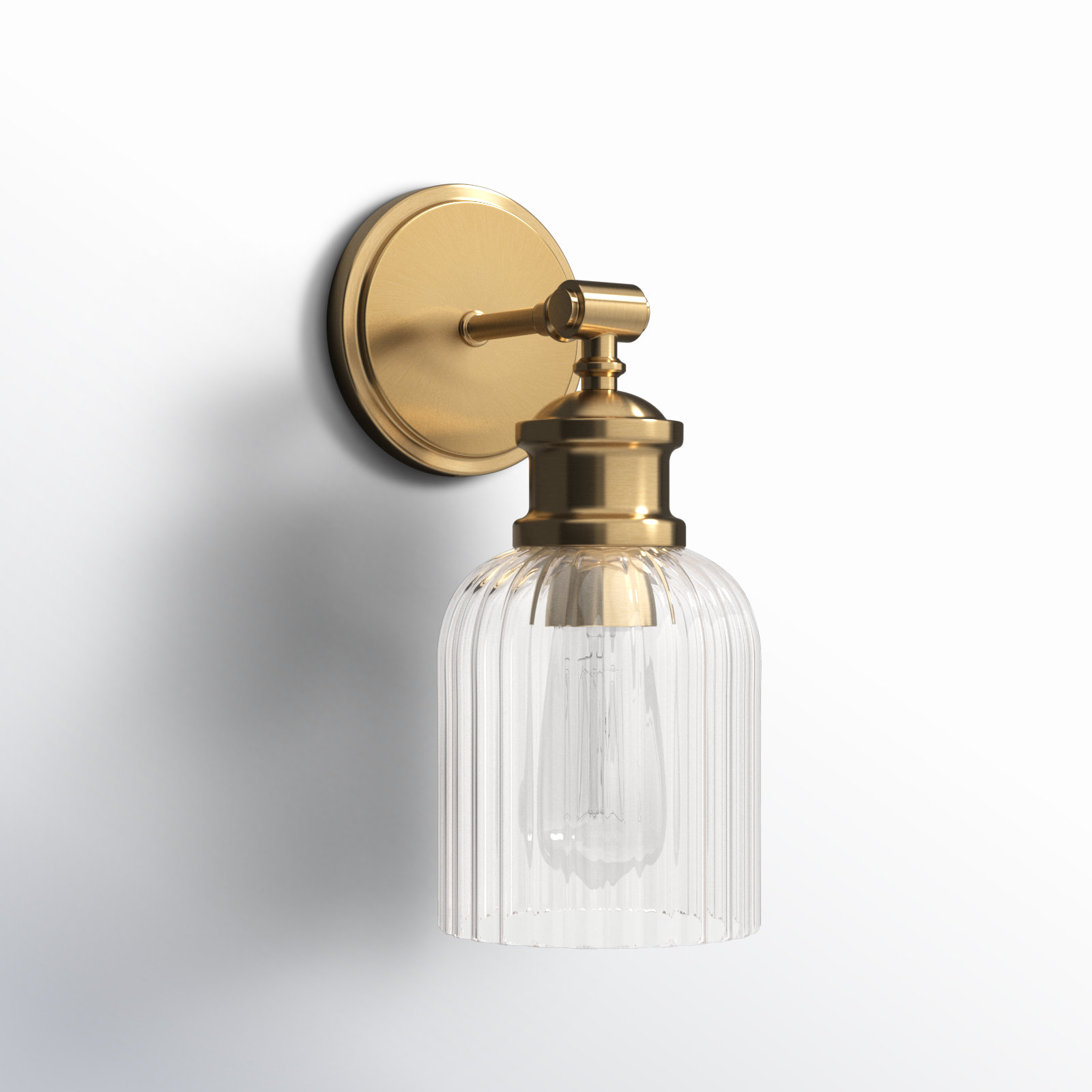 Ria Single Light Dimmable Armed Sconce, Brass