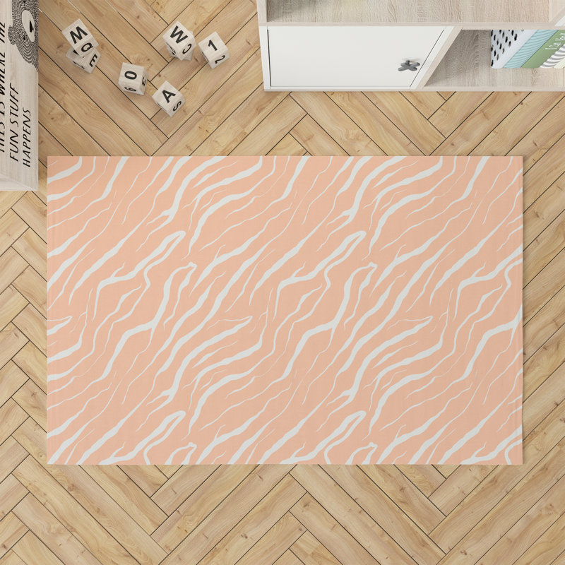Lush Cracks Kids Play Mat, Peach/Orange, Rectangle 4' x 6'