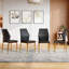 Ensemble de chaises de salle à manger ergonomiques noires, cuir synthétique et métal, élégance moderne pour la maison