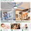 Ventilateur de plafond avec lumière, ventilateurs de plafond à profil bas RVB de 48 po avec lumières et télécommande, à intensité variable, moteur réversible à courant continu, silencieux, ventilateur de plafond encastré à 6 vitesses pour la ch-1372022849-1372022863
