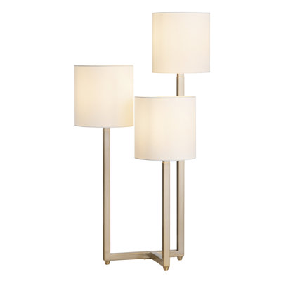 30.5" Metal Table Lamp With White Shade