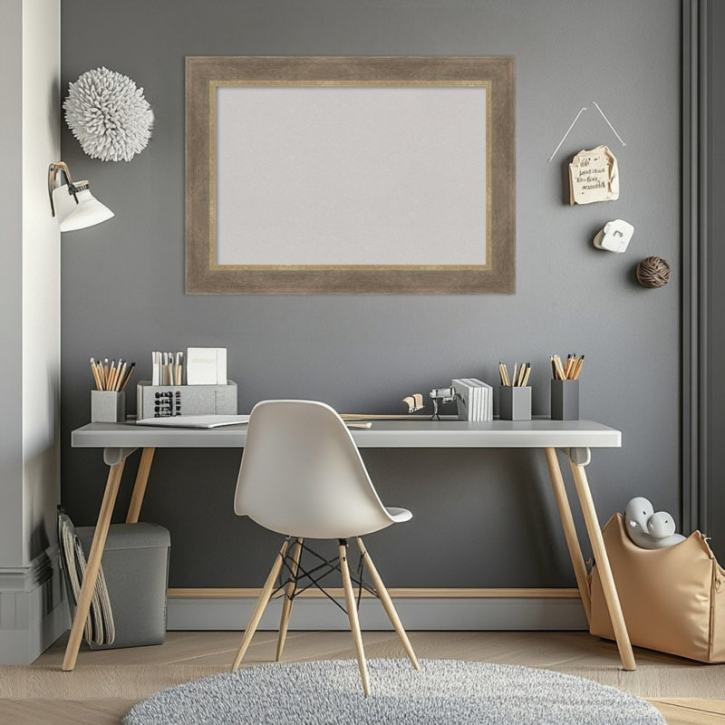 Tableau de bord en bois brun clair Driftwood, tableau d'affichage en liège, tableau d'organisation, tableau d'affichage, Gris