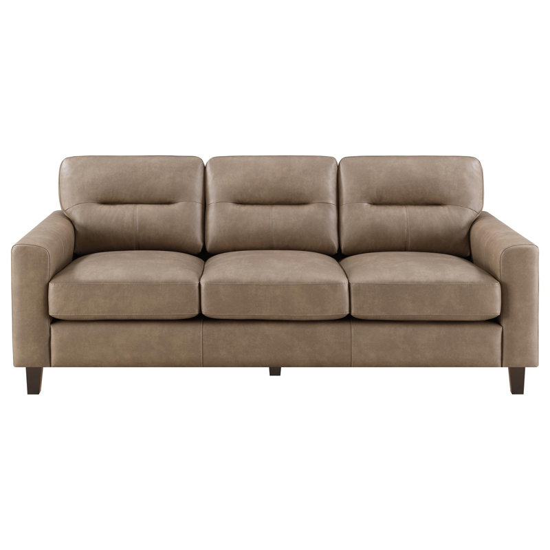 Canapé Mid-Century moderne rembourré pour le salon, 3, Brown