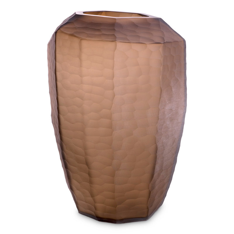 Larisa Handmade Handblown Glass Table Vase, Brown