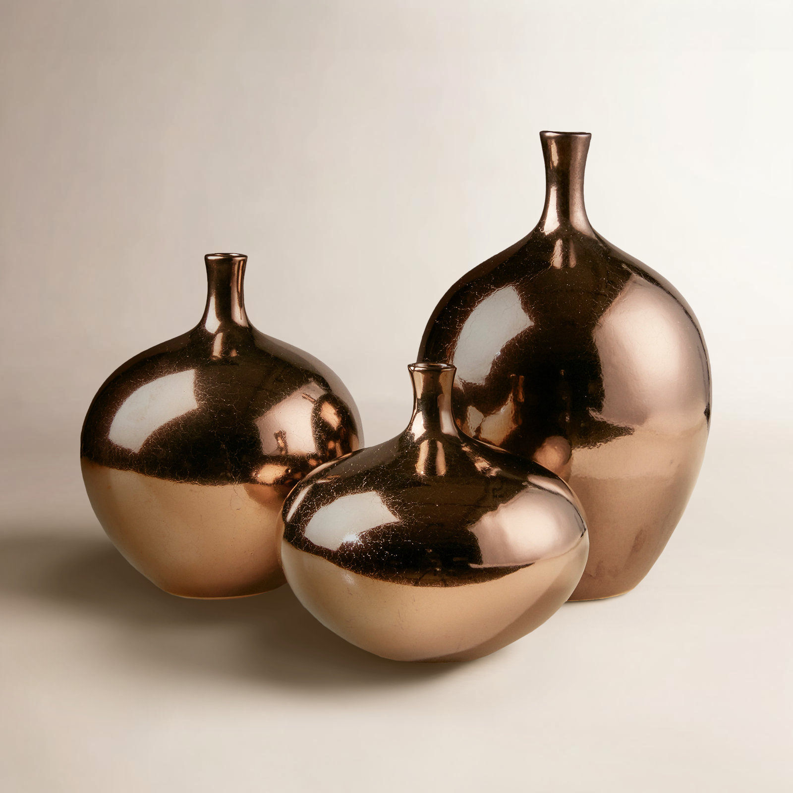 Ansen Ceramic Table Vase, Bronze