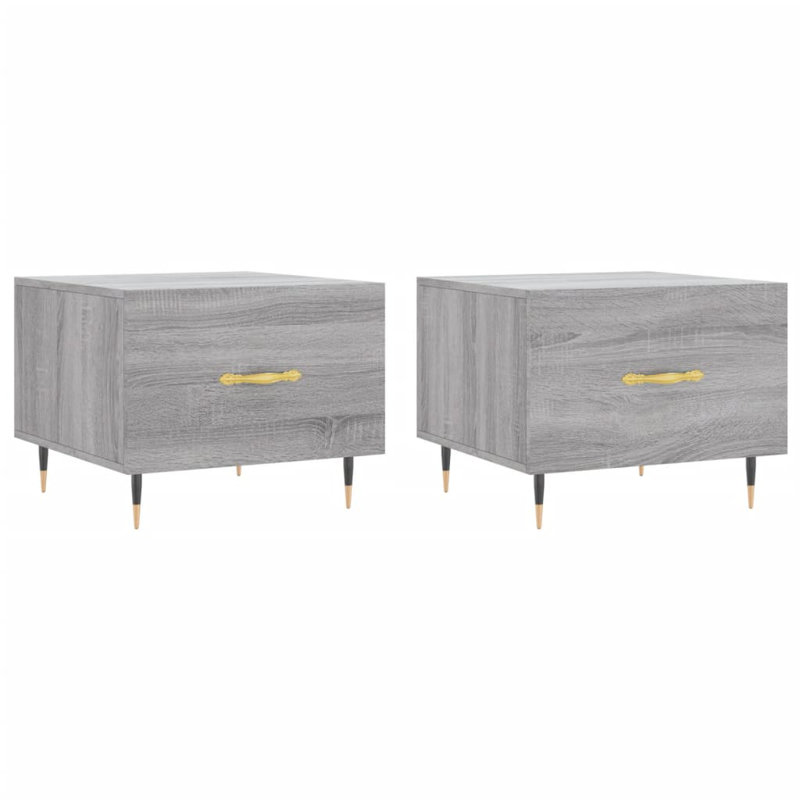 Four Leg Coffee Table with Storage, grey sonoma