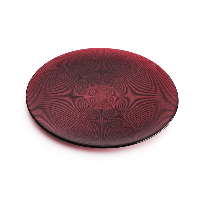 Noel Glass Platter Cm.37, Red