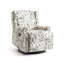 Upholstered Classic Wing Back Manual Handle Swivel Rock Glider Recliner with Naihead Trims-1923752619