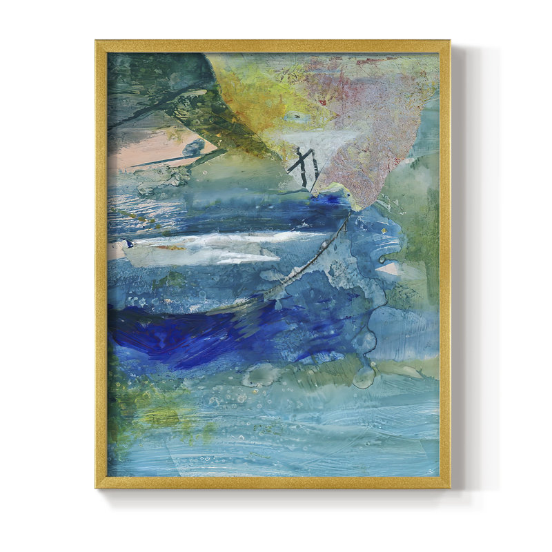 «Spring Winds VII», reproduction encadrée - bois massif, Or, H 14 po x l 11 po