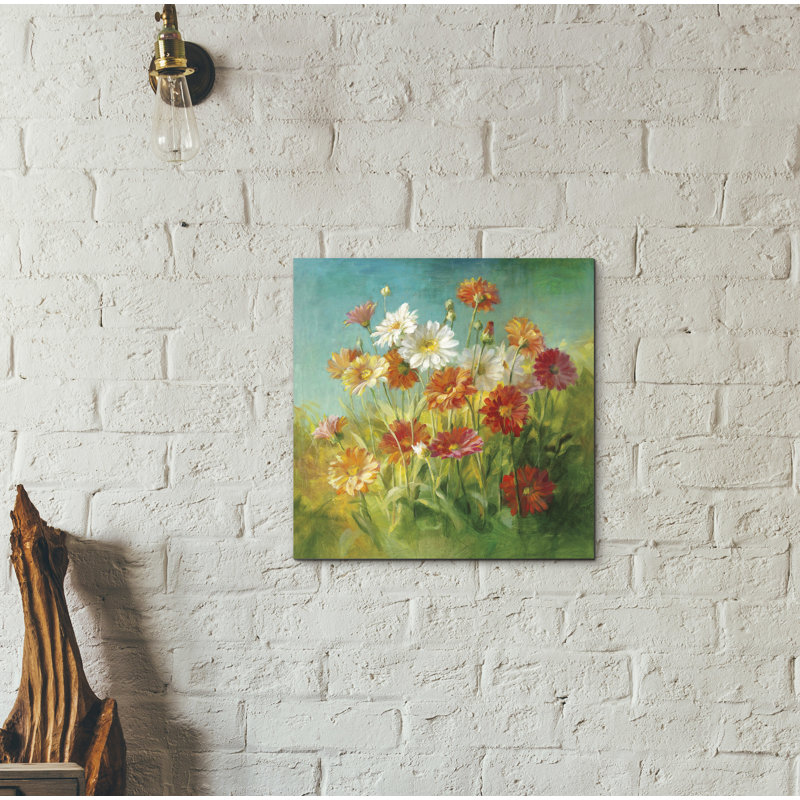«Painted Daisies» par Danhui Nai, art mural sur toile, H 37 po x l 37 po x P 1,5 po