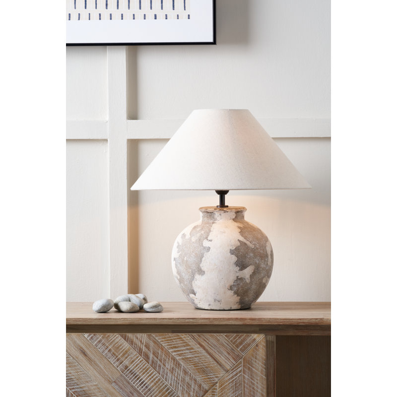 Abirad 23.5cm H Cotton Empire Lamp Shade ( Uno ) in Hopsack Beige, 23.5cm H x 40cm W x 40cm D