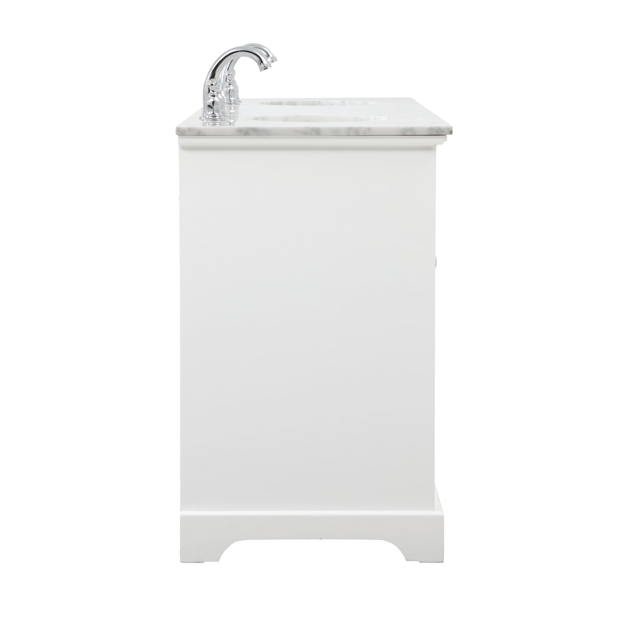 Hermes 72'' Double Bathroom Vanity, Carrara White Gray, White