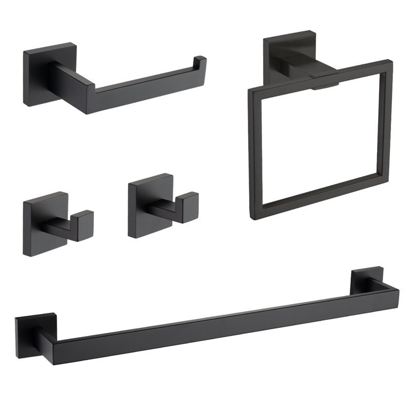 5 Piece Bathroom Hardware Set (Set Of 5), Brushed Gold