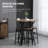 Industrial 5-Piece Bar Table and Chairs Set, Space Saving Dining Table with 4 Stools for Pub