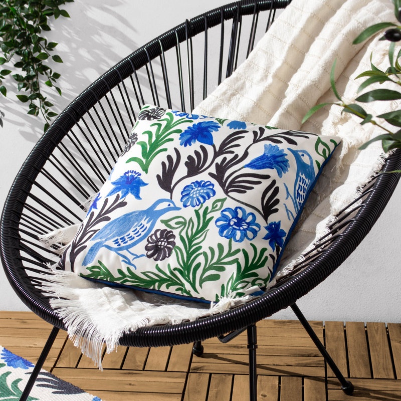 Aljento Indoor / Outdoor Blue Square Throw Cushion Cover