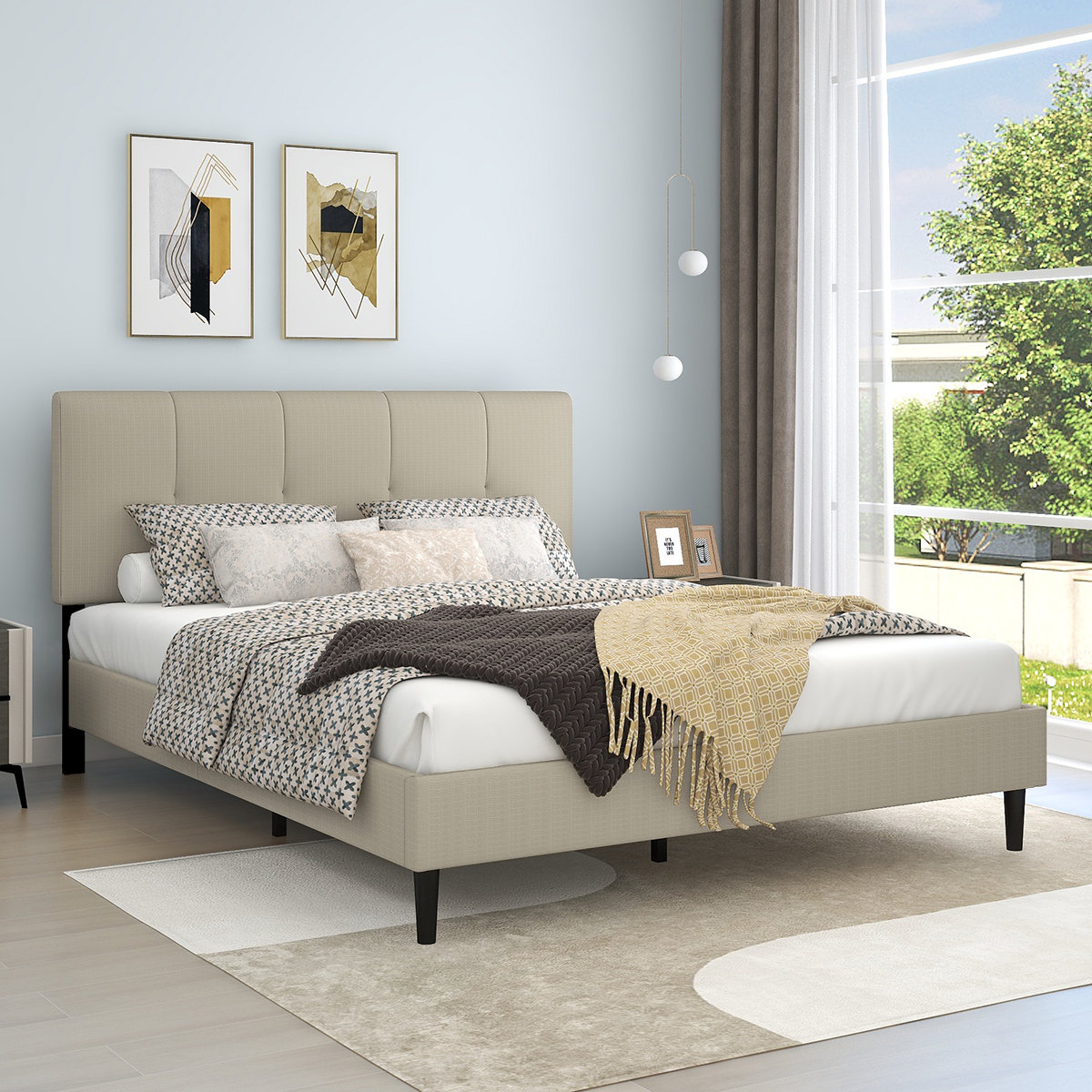 Latitude Run® Dajai Upholstered Platform Bed & Reviews | Wayfair