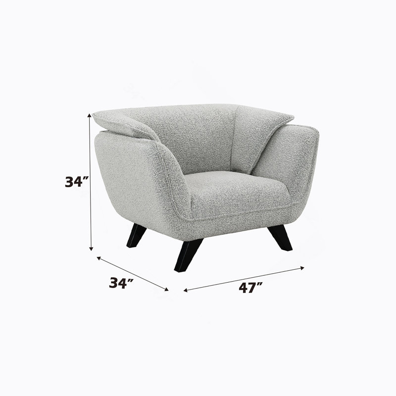 Fauteuil bouclé gris clair, Gris clair