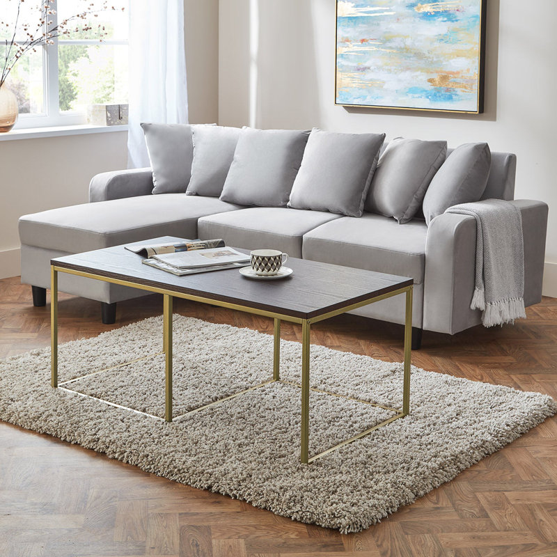 Kalyssa Frame Coffee Table, Matte Gold