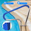 Swimming Pool Stair Handrail 39" x 32" Stainless Steel Rustproof Pool Ladder Rail with Ergonomic Grip for Inground Pool Safety
