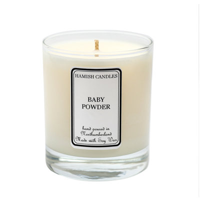 Baby Powder Scented Jar Candle with Glass Holder