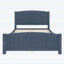 Lit plateforme double en bois avec lattes de soutien, sans sommier tapissier, conception compacte et durable, bleu