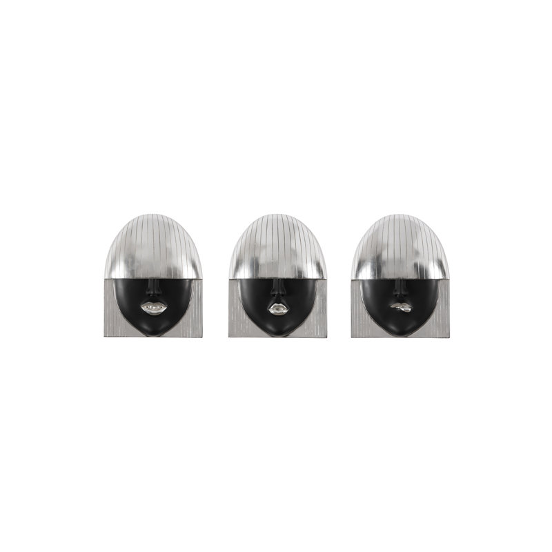 Ensemble de 3 petites feuilles noires et argentées Fashion Face