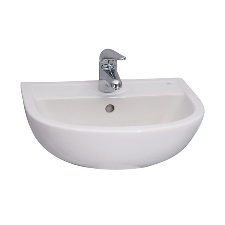 Barclay Compact 545 16.12'' White Vitreous China U-Shaped Bathroom Sink with Overflow