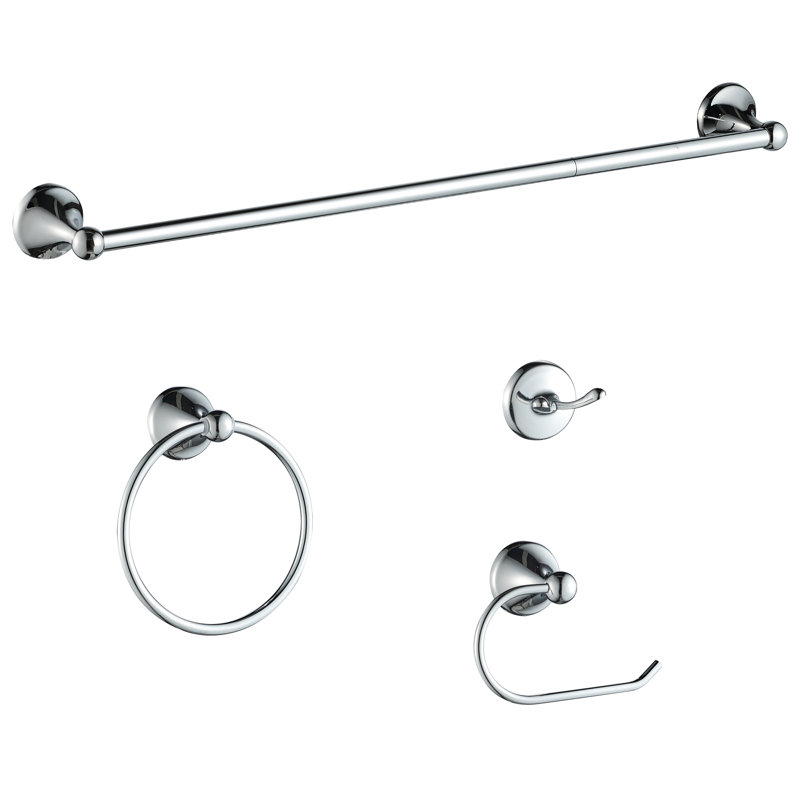 4 - Piece Bathroom Hardware Set, Chrome