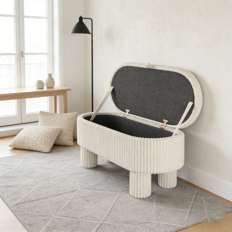 Banc rembourré Modern, Beige