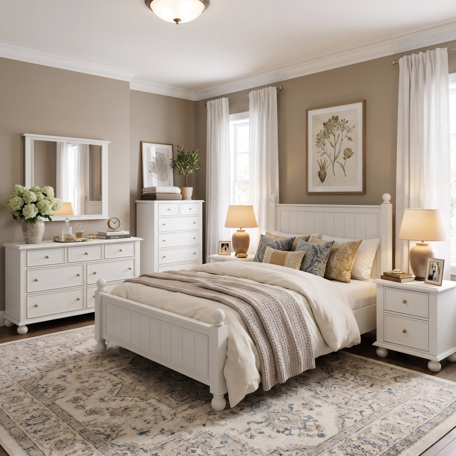 Harper Panel Bed, California King, Milkstone