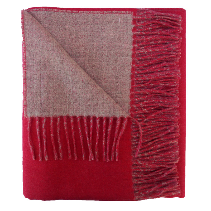 Hand Woven Throw Blanket, Fuchsia/Gray