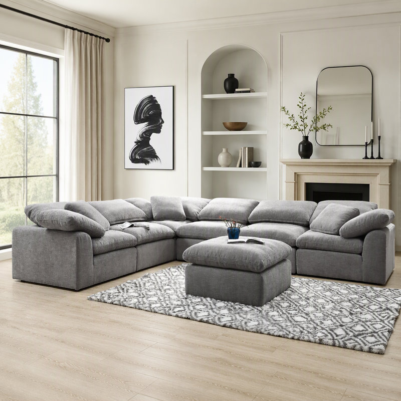 Upholstered 45 " Linen Sectional