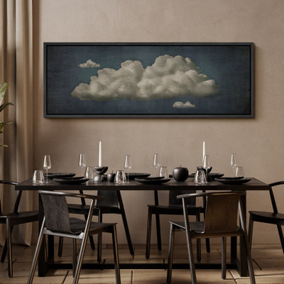 Œuvre d'art décoratif pastel bleu marine abstrait ciel moderne et minimaliste relaxant