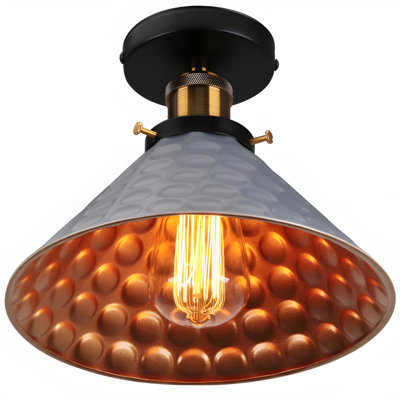 Anishia Industrial Ceiling Light-Ceiling Pendant Light Hammered Cone  Kitchen Island Dining Room 