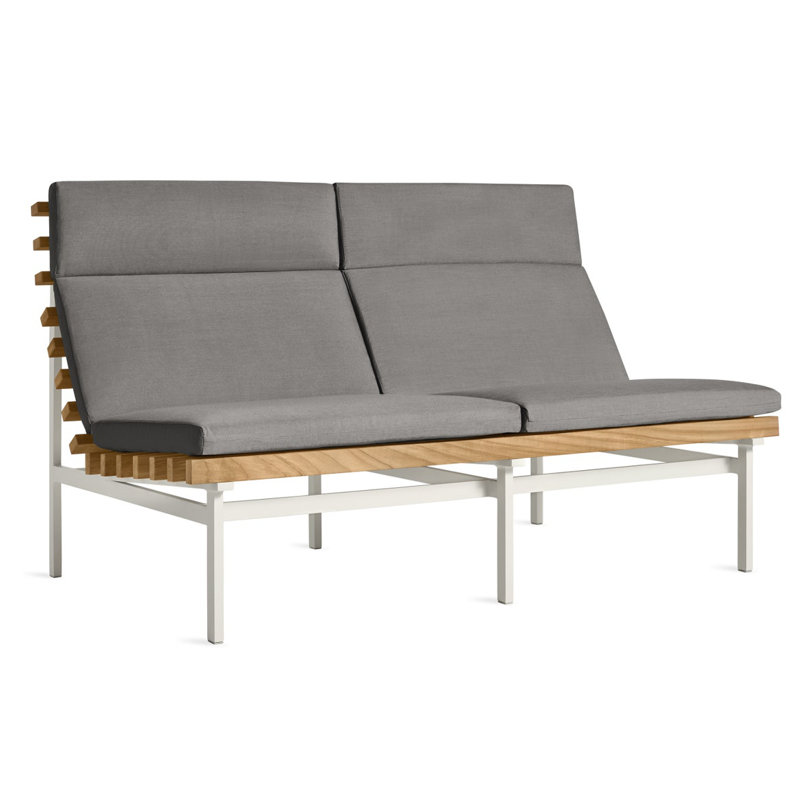 Perch Outdoor 2 - Seat Loveseat, Toohey Charcoal, White