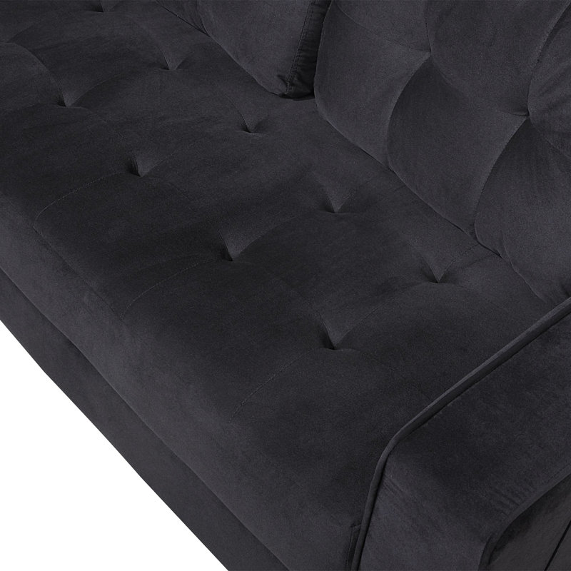 Causeuse 60,63 po, Velours noir