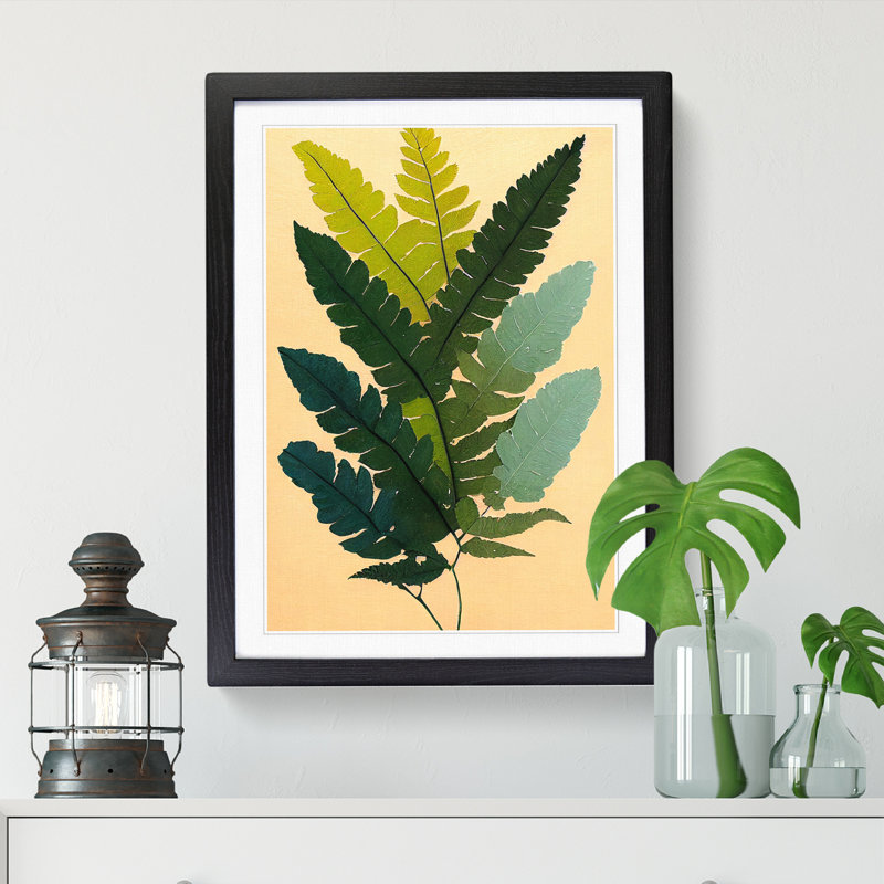 Fern Leaf Layers Vol.2 - Single Picture Frame Print, 34cm H x 25cm W x 2cm D, Walnut